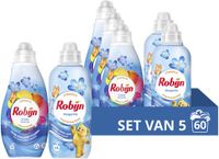 Robijn Perfect Match Wasmiddel en Wasverzachter Pakket - Morgenfris - 5 stuks - 60 Wasbeurten - Voordeelverpakking