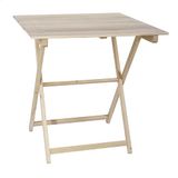 Aranaz Beukenbeuken opvouwbare plank met lamellen 70x70 zonder lak, 70 x 70 cm