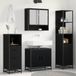 Maison Exclusive - Set d'accessoires de salle de bain, 4 pièces, noir, aspect chêne, 65 x 33 x 60 cm