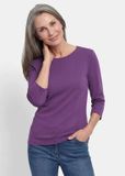Goldner Shirt met lange mouwen Basic shirt met boothals paars