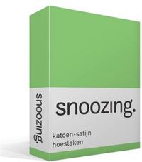 Snoozing Katoen-satijn Hoeslaken - Lits-jumeaux (160x220 cm) - Rood