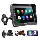 VEVOR Motorfiets Navigatiesysteem met 7-inch display en Apple CarPlay Android Auto, zwart