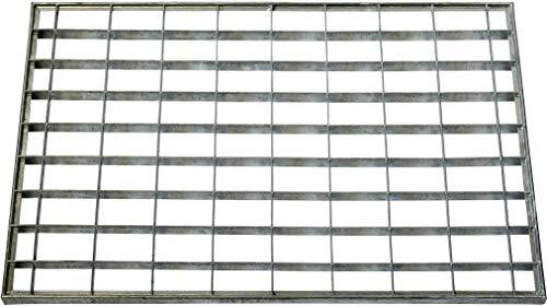 ID Mat t 4060 _ L rooster metaal tapijt deurmat staal verzinkt grijs 60 x 40 x 2 cm