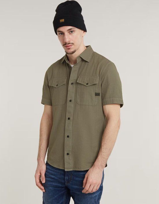 G-Star RAW Marine Slim Fit Shirt - Green - Men's XL