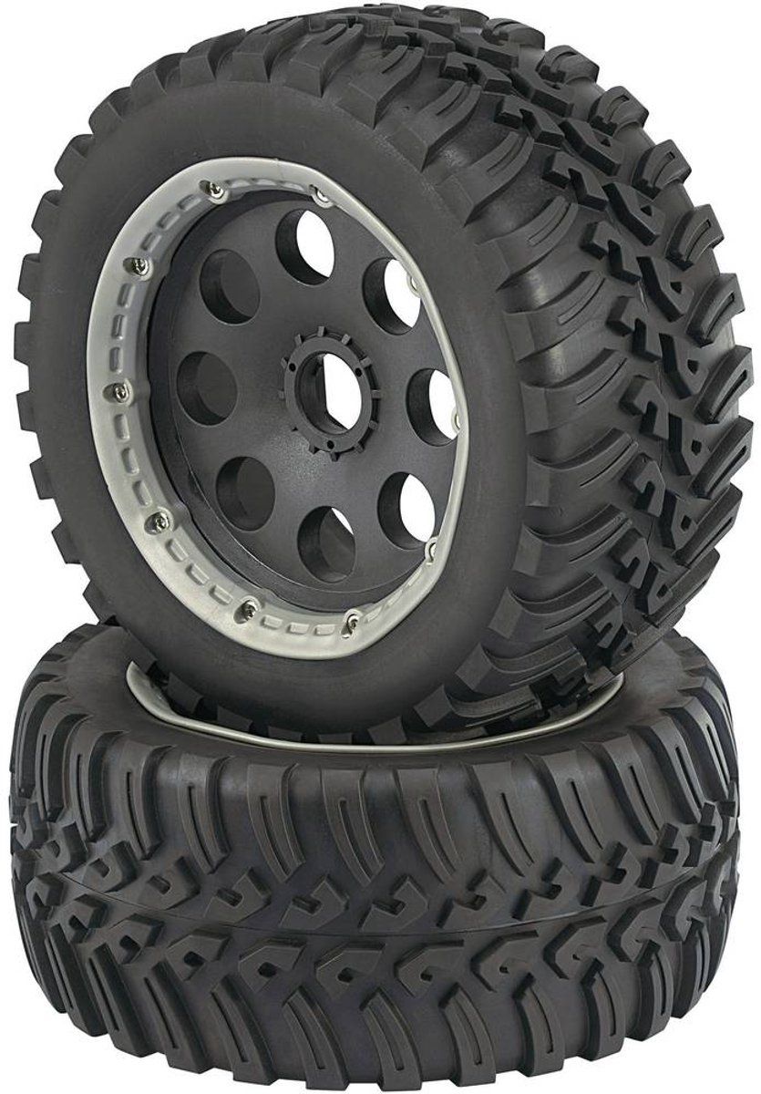 Reely 1:6 Buggy Complete wielen V-Block 6-spaaks Zwart 1 paar