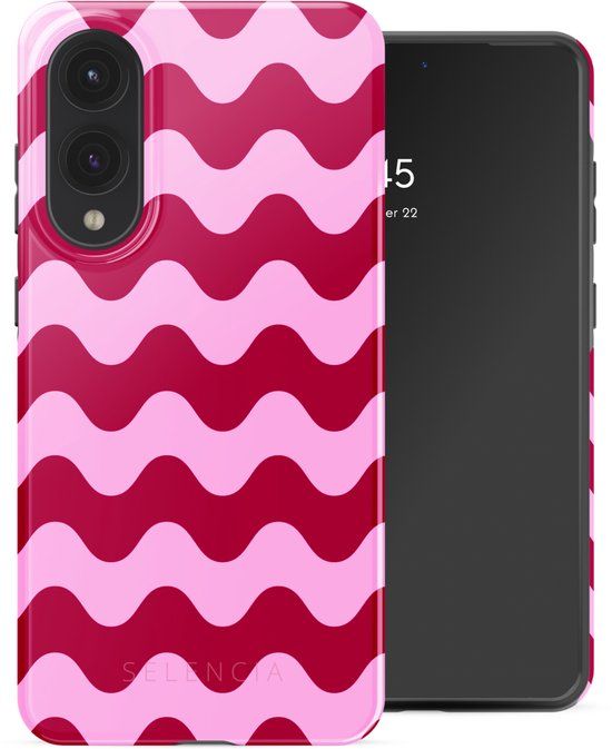 Selencia Hoesje - Geschikt voor Samsung Galaxy S25 Edge - Backcover - Wave Vibes Lipstick