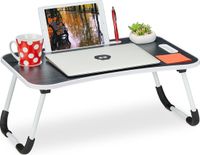 Merkloos Relaxdays Laptoptafel voor bed en bank, 26 x 63 x 40 cm (h x b x d), inklapbare bedtafel, laptoptafel, zwart/wit