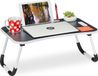 Merkloos Relaxdays Laptoptafel voor bed en bank, 26 x 63 x 40 cm (h x b x d), inklapbare bedtafel, laptoptafel, zwart/wit