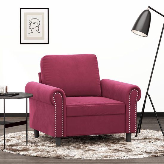 vidaXL Fauteuil fluweel wijnrood