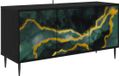 vidaXL Tv-meubel WIJHE 102 x 33 x 51 cm Zwart eiken Bewerkt hout