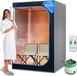 SereneLife Draagbare Sauna – Thuissauna Spa- 2-Persoons Stoomsauna Tent met 4L Stomer- 2 Opvouwbare Sauna Stoelen- Afstandsbediening-180 x 120 cm - Zwart