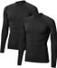 DANISH ENDURANCE Lange Mouw Compressie Top Heren - Onderlaag Shirt - Ademend Mesh - 2-Pack - Zwart - Maat M