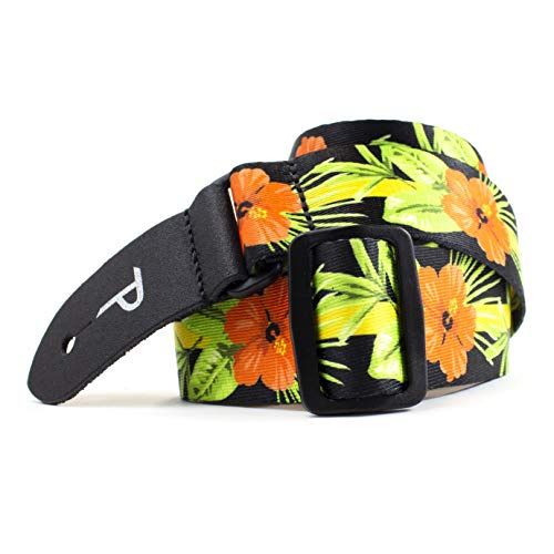 Perri's Leathers UKLPCP-7095 Ukulele Strap - 1.5, Rood Hibiscus
