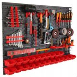 Boutek Mur à outils 116x80cm avec 23 bacs et crochets de suspension