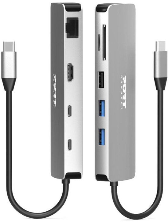 Port Designs 900164 laptop dock & poortreplicator Bedraad USB 3.2 Gen 1 (3.1 Gen 1) Type-C Roestvrijstaal
