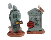 LEMAX Halloweenfiguur Tombstone duo set of 2