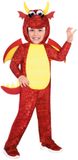 Amscan Déguisement enfant Dragon Junior Polyester Rouge/jaune Taille 6-8 Ans