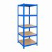 Merkloos Relaxdays Stellingkast - 200 x 80 x 60 cm - 875 kg - blauw