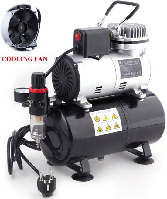 Timbertech Professionele piston-airbrush compressor ABPST08