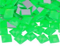 Decoratieve edelstenen van acryl, vierkant, neongroen, 16 x 16 mm, 500 stuks.