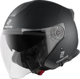 Bogotto H586 Solid Mat Zwart Jethelm - Helm