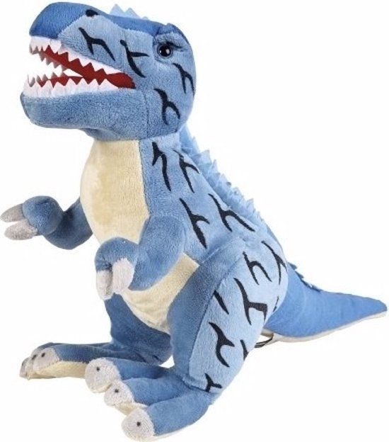 Ravensden Pluche T-Rex Dinosaurus Knuffel - 43cm - Blauw