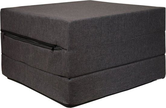Viking Choice Logeermatras - donker grijs - opvouwbaar - 195 x 65 x 10 cm