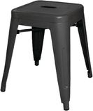Bolero Bolero Bistro steel lage krukset (4 stuks), zwart, corrosiebestendig gepoedercoat gegalvaniseerd staal, zithoogte: 460 mm, stapelbaar, dl880