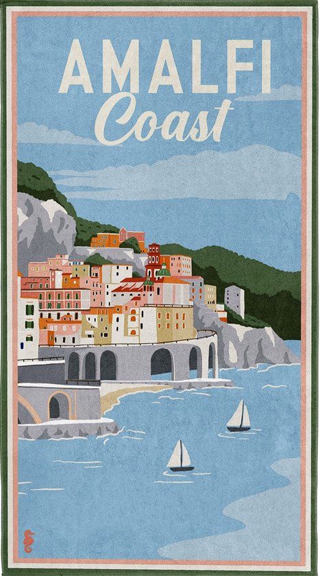 Seahorse Amalfi Strandlaken - 90x170 cm - Blauw