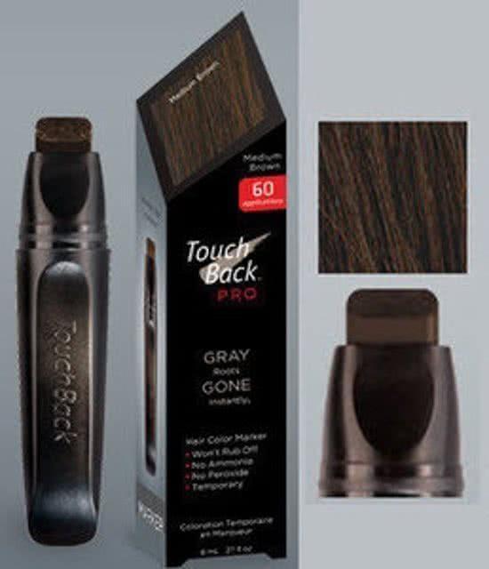 TouchBack Hairmarker Dark Brown - Verfstift zonder ammonia of waterstofperoxide Haarmascara Camoufleer grijze uitgroei in enkele seconden