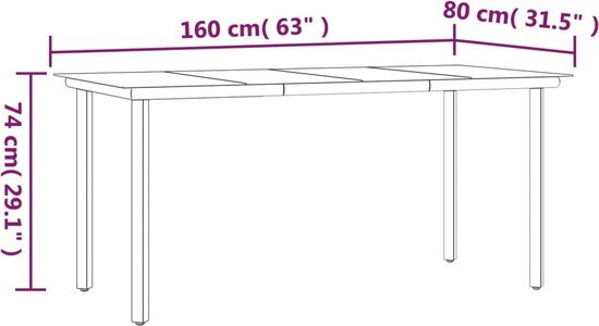 vidaXL 5-delige Tuinset poly rattan