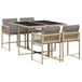 vidaXL 5-delige tuinset met kussens, polyrattan, gemengd beige