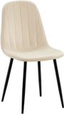 CLP Baxter Eetkamerstoel - Zwart Metalen Frame - Velvet - Fluweel - Metaal/creme