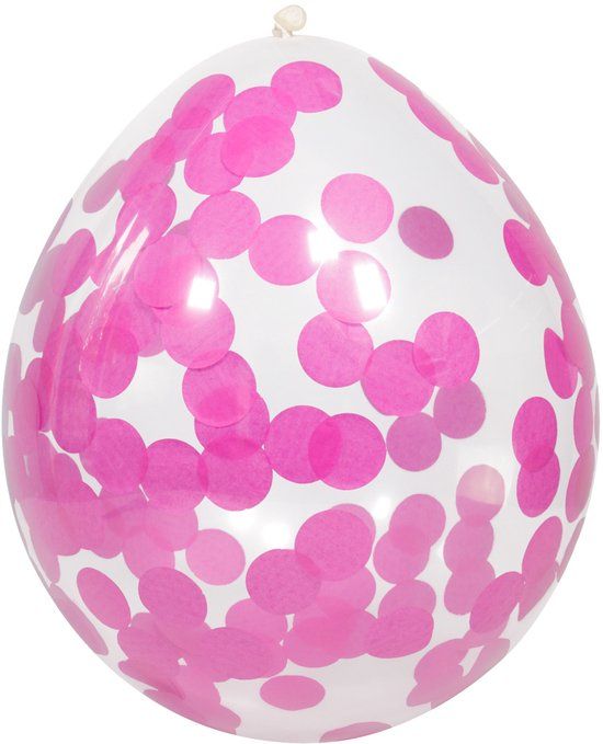 Folat - Confetti Ballonnen Roze 30 cm 4 stuks