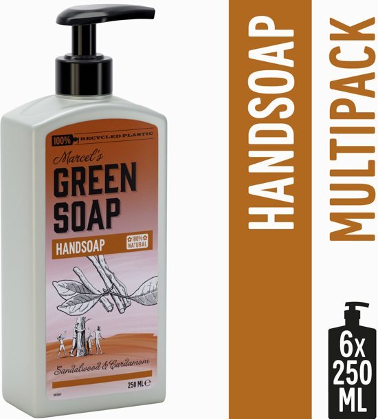 Marcel Green Soap Marcel's Green Soap Handzeep Sandelhout & Kardemom - 6 x 250 ml