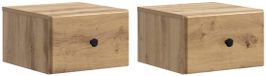vidaXL Muurbevestigde Nachttafel 2 stuks Artisanaal eiken