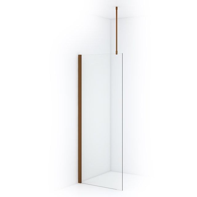 Maxaro Inloopdouche Diamond 80cm 8mm Helder Veiligheidsglas Koper - 6095826059077