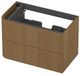 INK - Links Afgeronde Onderkast Fineer 2 Laden Softclose met Gefreesd Front Tbv Grepen - 800x450x520 Mm - Light Veneer