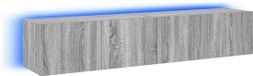 vidaXL Tv-wandmeubels met LED, 2 stuks, 80x35x31 cm, grijs sonoma