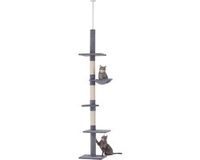PawHut Kattenkrabpaal Spaanplaat 40x34x260cm Grijs