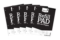 Silvine A4 Refill Pad - Effen Wit (160 pagina's) Pack van 5