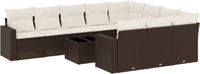 vidaXL 11-delige Loungeset met kussens poly rattan bruin