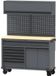 Lemato Werkbank mobile 136 cm avec 7 tiroirs et armoire supérieure (Gris)