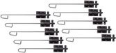 Alberts 863326 Slotbout | met aangehechte lus | zwart geplastificeerd | plaat 95 x 67 mm | bout Ø15,5 x 500 mm | Set van 10