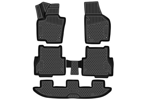 3D SEAT 3D Passgenaue Premium Antirutsch Gummimatten Fußmatten Alhambra 2017-> MPV Mk2 7N 5-Teilig