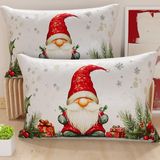 PETTI Artigiani Italiani - Paar kussenslopen 50 x 80 cm van microvezel, kerstkussenslopen, kerstdecoratie, slaapkamer, bank, woonkamer, set 2 kussenslopen, kussensloop kabouter 01