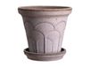 Bergs Potter Cache-pot avec soucoupe Fleur 2 pièces Gris, Ø21 cm