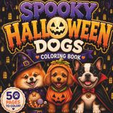 Spooky Halloween Dogs Coloring Book for Kids Ages 4-8