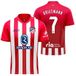 Atlético de Madrid Griezmann 7 shirt eerste team 23-24 officiële replica volwassenen rood en wit (L)