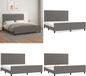 vidaXL Bedframe met hoofdbord kunstleer grijs 160x200 cm